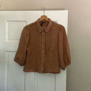 Brown and cream summer top